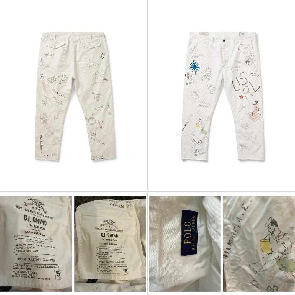 Polo Ralph Lauren GI Chino Limited Run Souvenir Military Graphic Pants 40x32